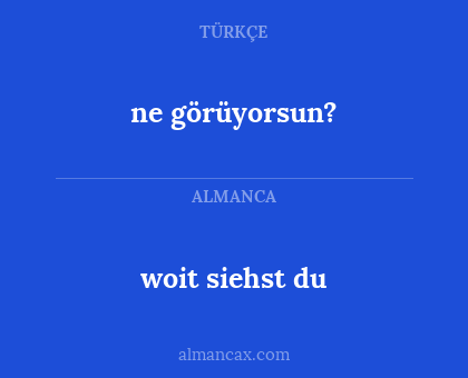 ne görüyorsun? - woit siehst du