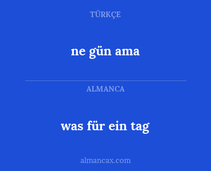was für ein tag - ne gün ama