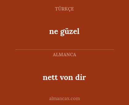 nett von dir - ne güzel