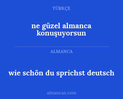 ne güzel almanca konuşuyorsun - wie schön du sprichst deutsch