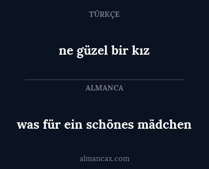 was für ein schönes mädchen - ne güzel bir kız