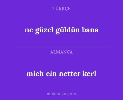 ne güzel güldün bana - mich ein netter kerl