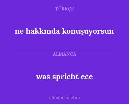 was spricht ece - ne hakkında konuşuyorsun
