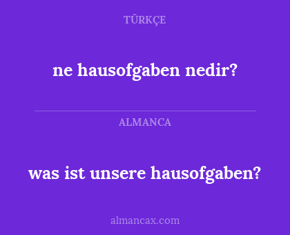 ne hausofgaben nedir? - was ist unsere hausofgaben?