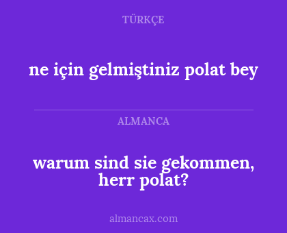 warum sind sie gekommen, herr polat? - ne için gelmiştiniz polat bey