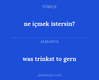 ne içmek istersin? - was trinkst to gern