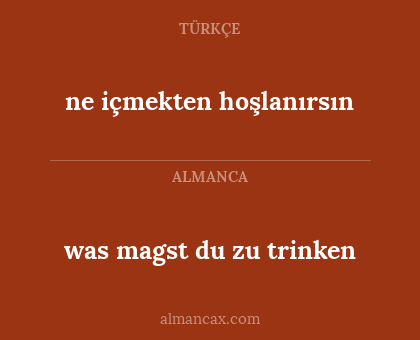 ne içmekten hoşlanırsın - was magst du zu trinken