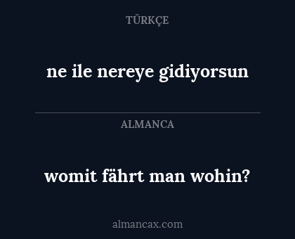 womit fährt man wohin? - ne ile nereye gidiyorsun
