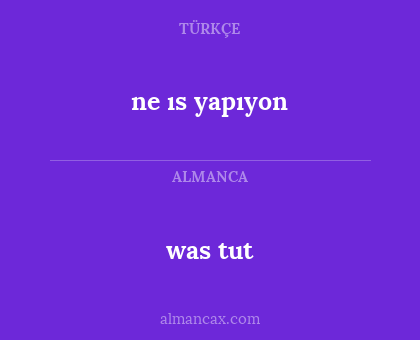 was tut - ne ıs yapıyon
