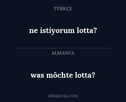 ne istiyorum lotta? - was möchte lotta?