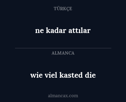 wie viel kasted die - ne kadar attılar