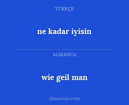 ne kadar iyisin - wie geil man