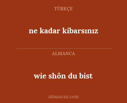 ne kadar kibarsınız - wie shön du bist