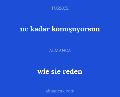 ne kadar konuşuyorsun - wie sie reden