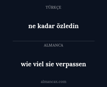 wie viel sie verpassen - ne kadar özledin