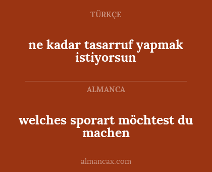 welches sporart möchtest du machen - ne kadar tasarruf yapmak istiyorsun