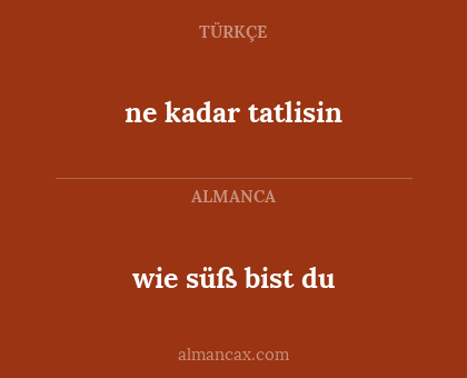 ne kadar tatlisin - wie süß bist du