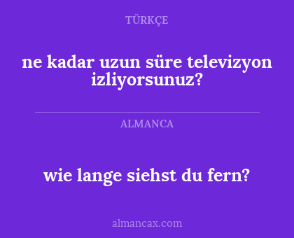 ne kadar uzun süre televizyon izliyorsunuz? - wie lange siehst du fern?