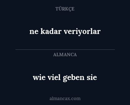 ne kadar veriyorlar - wie viel geben sie