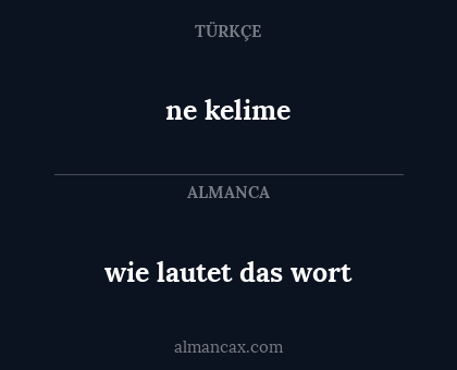 ne kelime - wie lautet das wort
