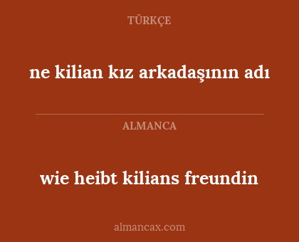 ne kilian kız arkadaşının adı - wie heibt kilians freundin