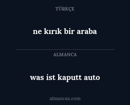 was ist kaputt auto - ne kırık bir araba