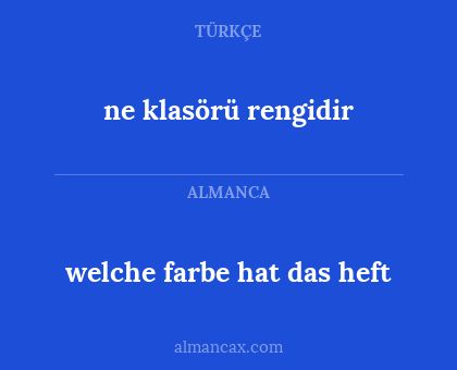 welche farbe hat das heft - ne klasörü rengidir
