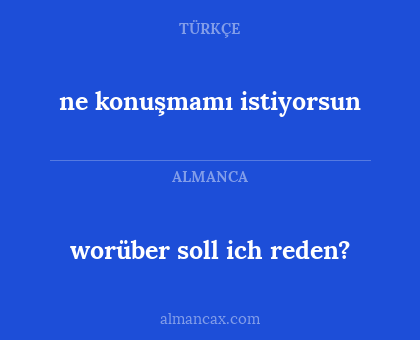 ne konuşmamı istiyorsun - worüber soll ich reden?