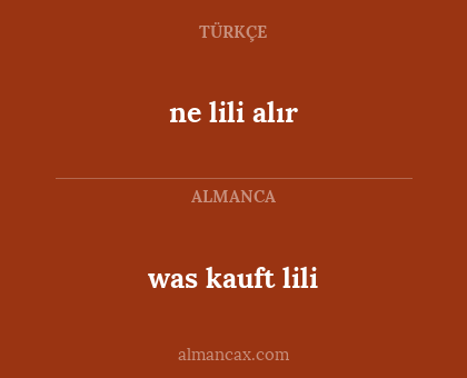 ne lili alır - was kauft lili