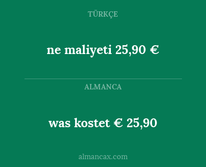 ne maliyeti 25,90 € - was kostet € 25,90