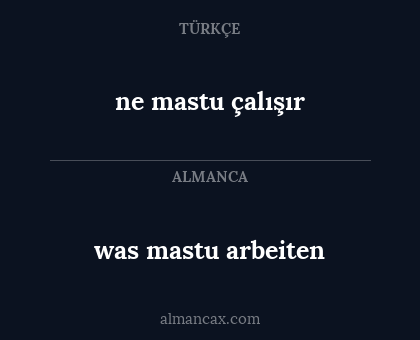 ne mastu çalışır - was mastu arbeiten