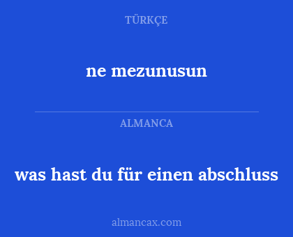 was hast du für einen abschluss - ne mezunusun