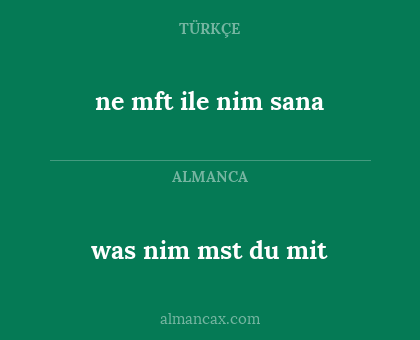 was nim mst du mit - ne mft ile nim sana
