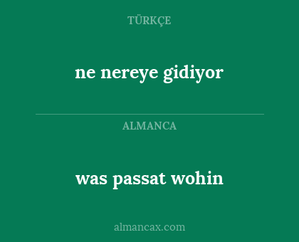 was passat wohin - ne nereye gidiyor