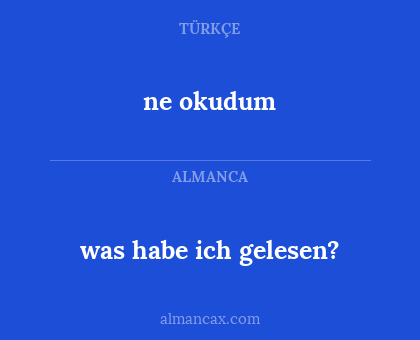 ne okudum - was habe ich gelesen?