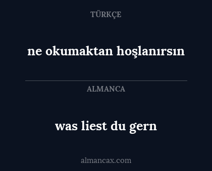 was liest du gern - ne okumaktan hoşlanırsın