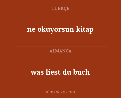 was liest du buch - ne okuyorsun kitap