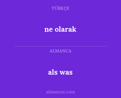 als was - ne olarak