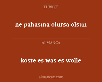 ne pahasına olursa olsun - koste es was es wolle