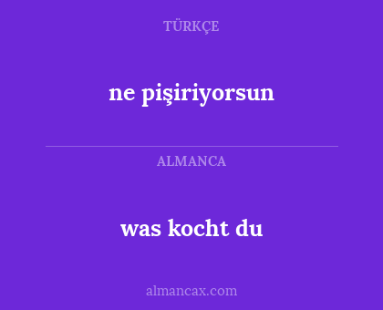 was kocht du - ne pişiriyorsun