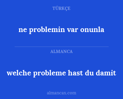 welche probleme hast du damit - ne problemin var onunla