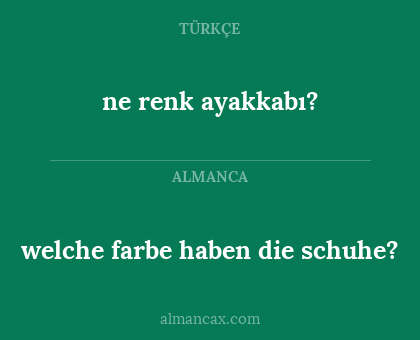 ne renk ayakkabı? - welche farbe haben die schuhe?