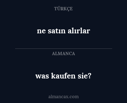 ne satın alırlar - was kaufen sie?
