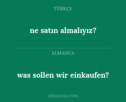 was sollen wir einkaufen? - ne satın almalıyız?