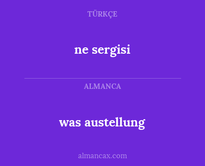 ne sergisi - was austellung