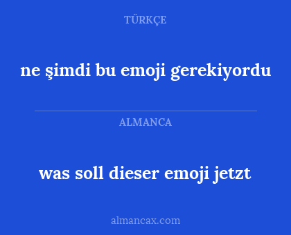 was soll dieser emoji jetzt - ne şimdi bu emoji gerekiyordu