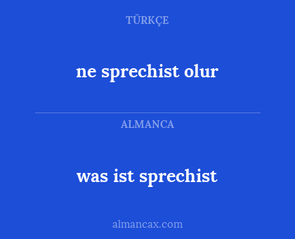 ne sprechist olur - was ist sprechist