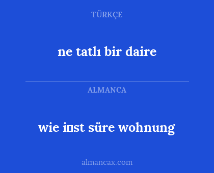 wie i̇st süre wohnung - ne tatlı bir daire