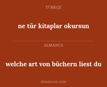 ne tür kitaplar okursun - welche art von büchern liest du