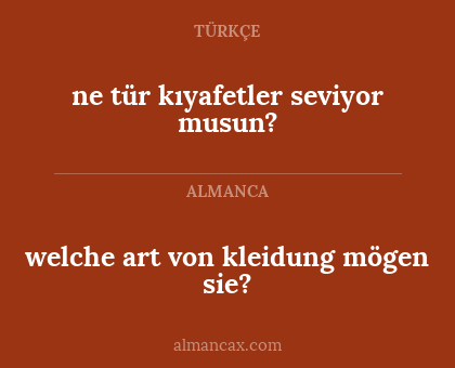 welche art von kleidung mögen sie? - ne tür kıyafetler seviyor musun?